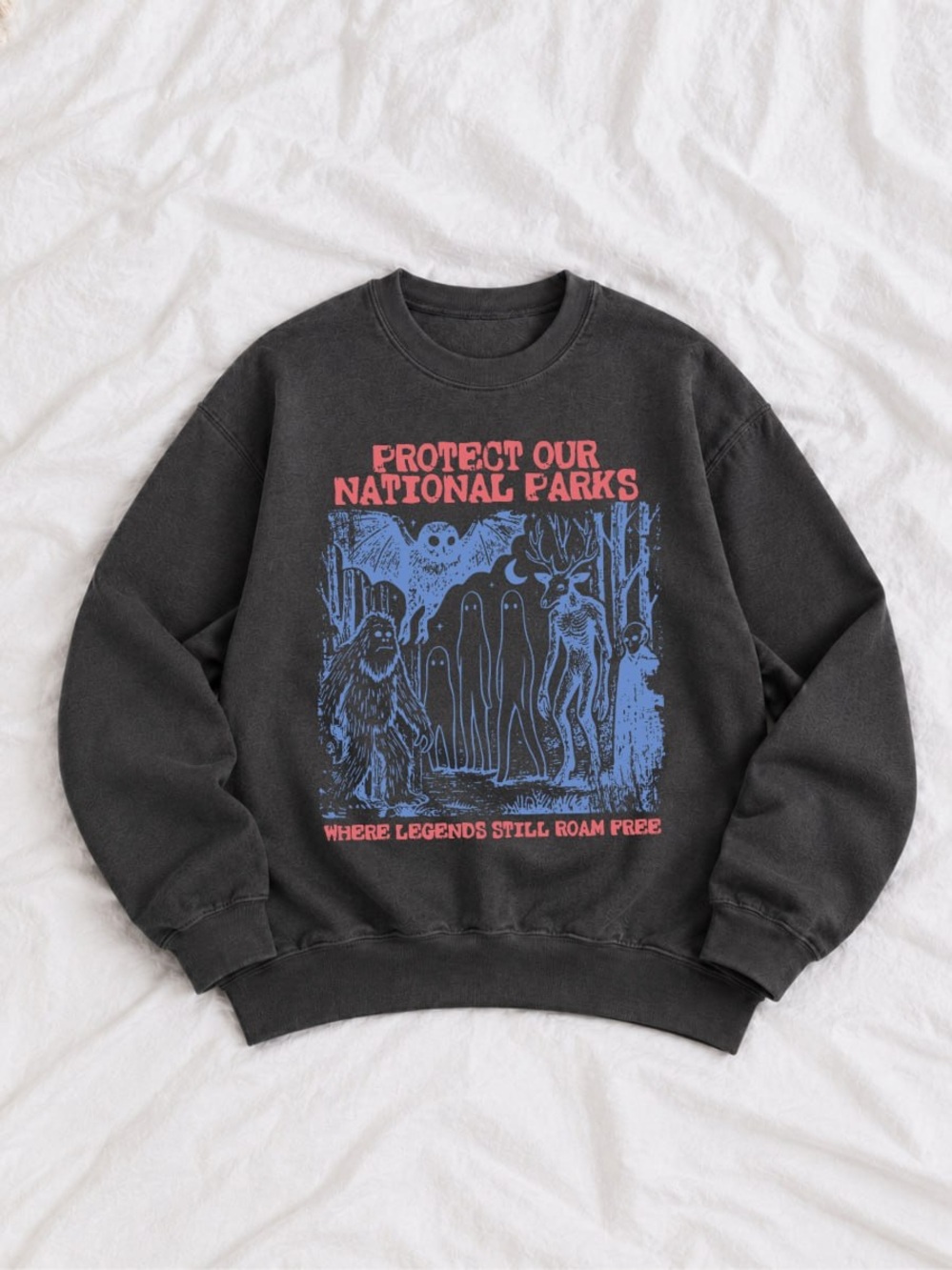 Gildan Black 'Protect Our National Parks' Graphic Crewneck